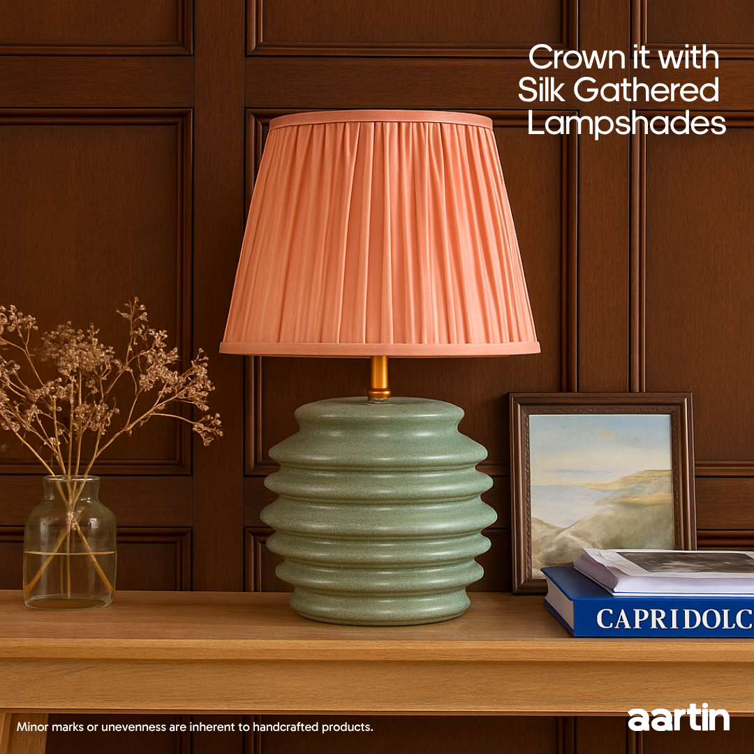 AARTIN JASPER TABLE LAMP IN SAGE GREEN GLAZED CERAMIC (BASE ONLY)