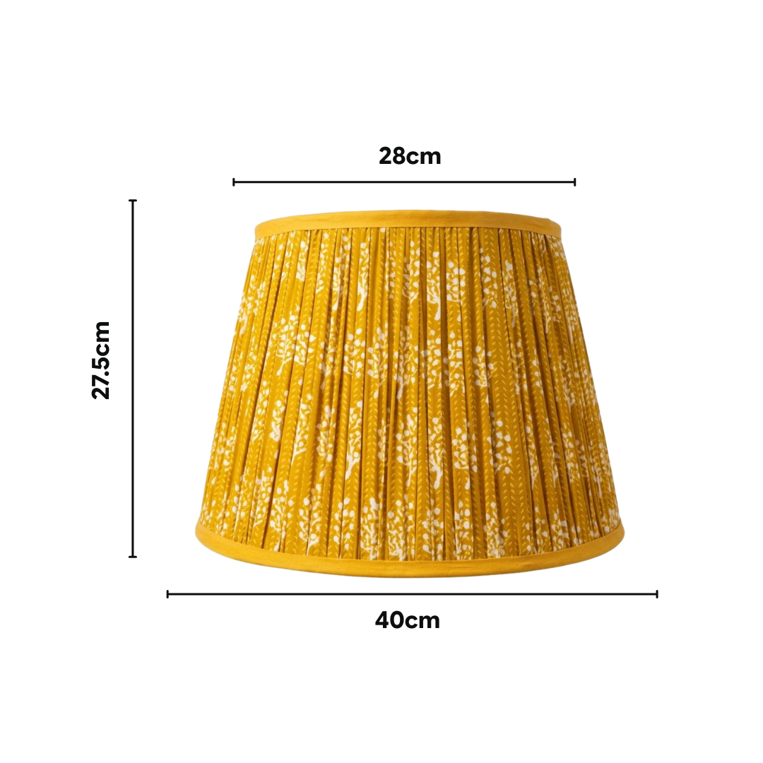 AARTIN 40 CM Sunshine Ferns Cotton Gathered Lampshade - Straight Empire ( Shade Only )