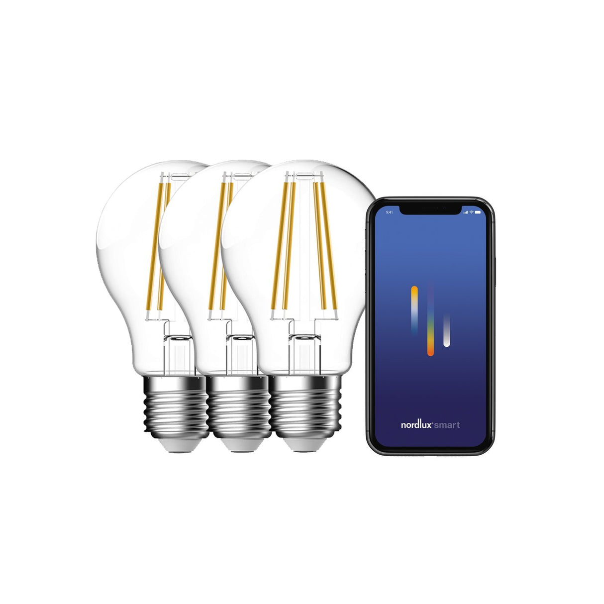 Smart E27 | 3-pack | A60 | 2200-6500 Kelvin | 600 Lumen | Light Bulb | Clear