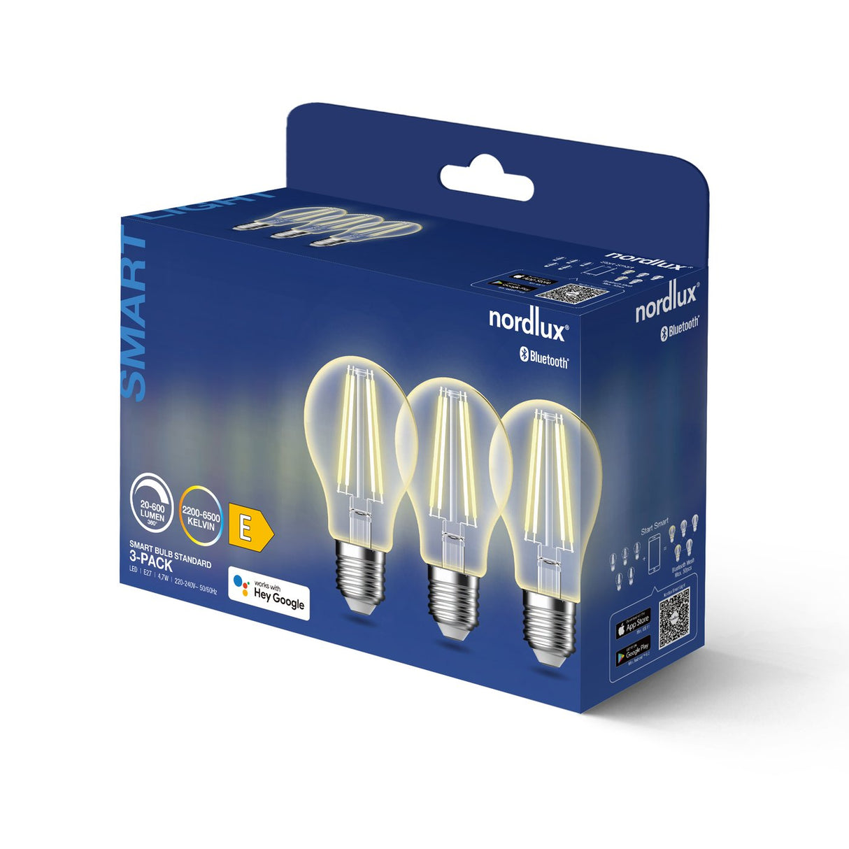 Smart E27 | 3-pack | A60 | 2200-6500 Kelvin | 600 Lumen | Light Bulb | Clear