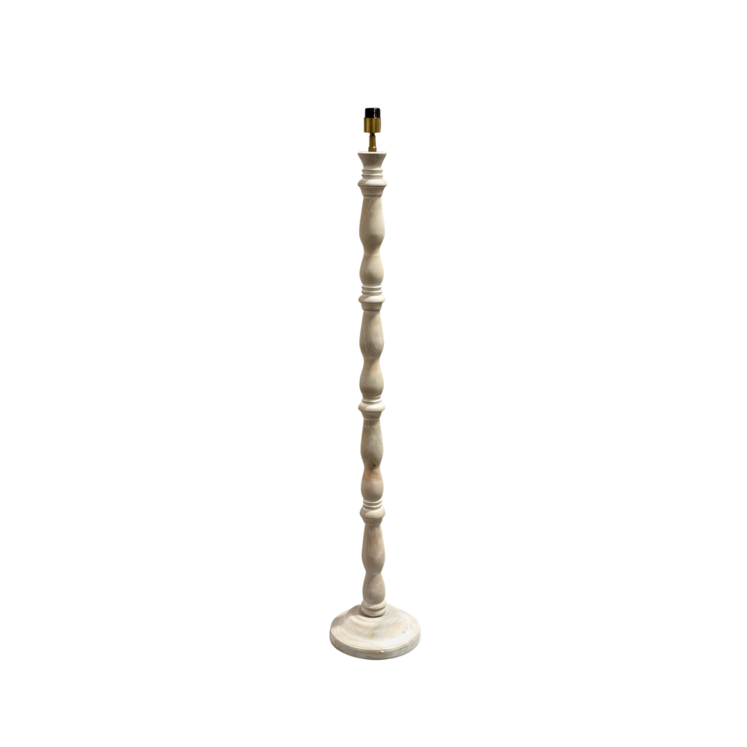 AARTIN Orla Wood Floor Lamp - Whitewash Finish (Base Only)