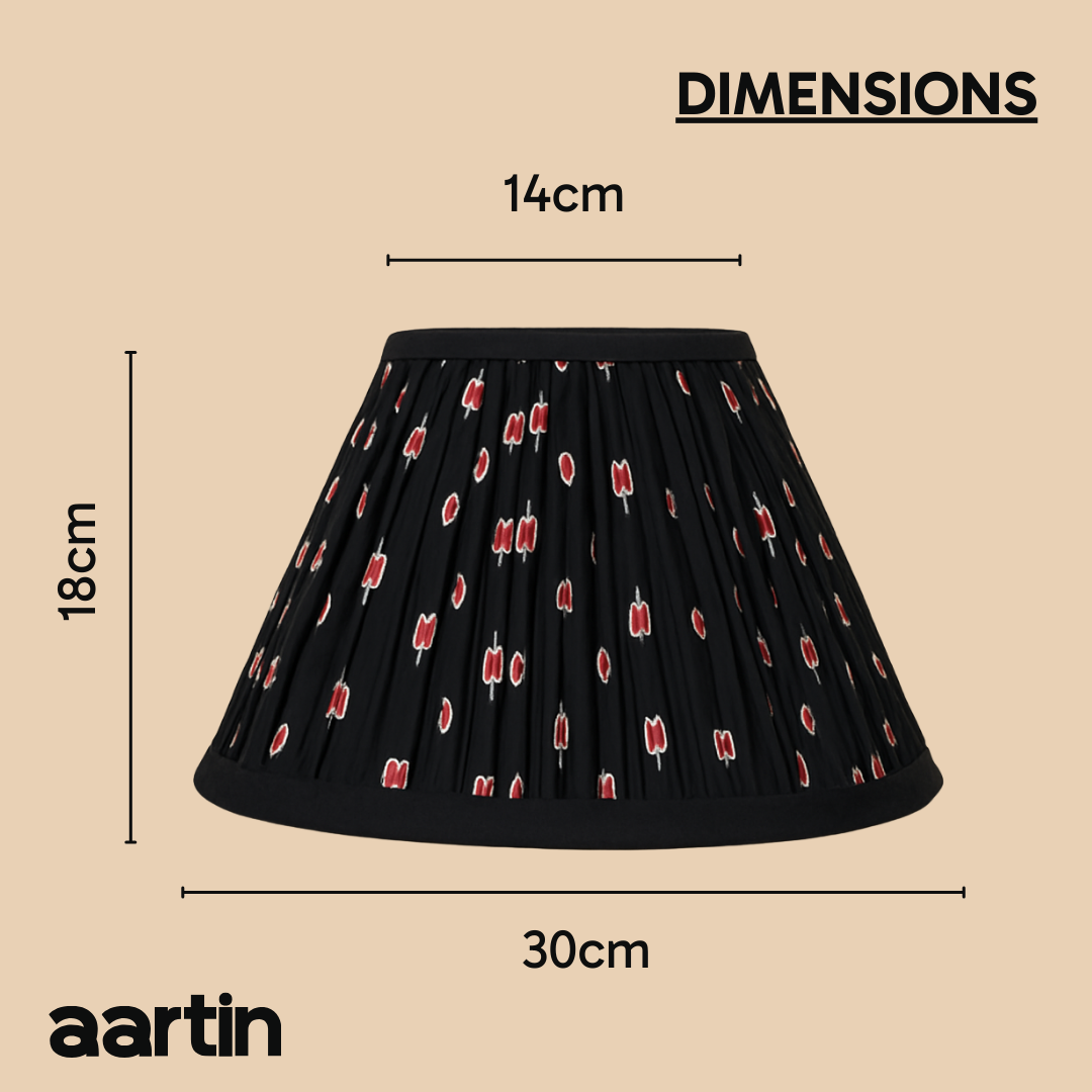 AARTIN 30 CM MIDNIGHT LOTUS EMPIRE GATHERED LAMPSHADE IN COTTON