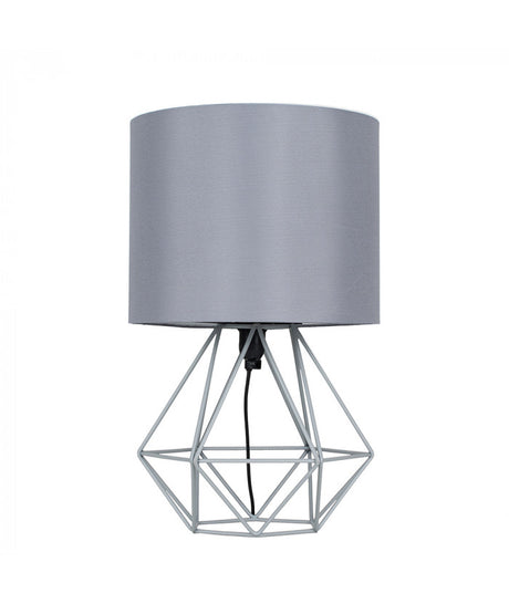 Angus Geometric Grey Base Table Lamp Grey Shade