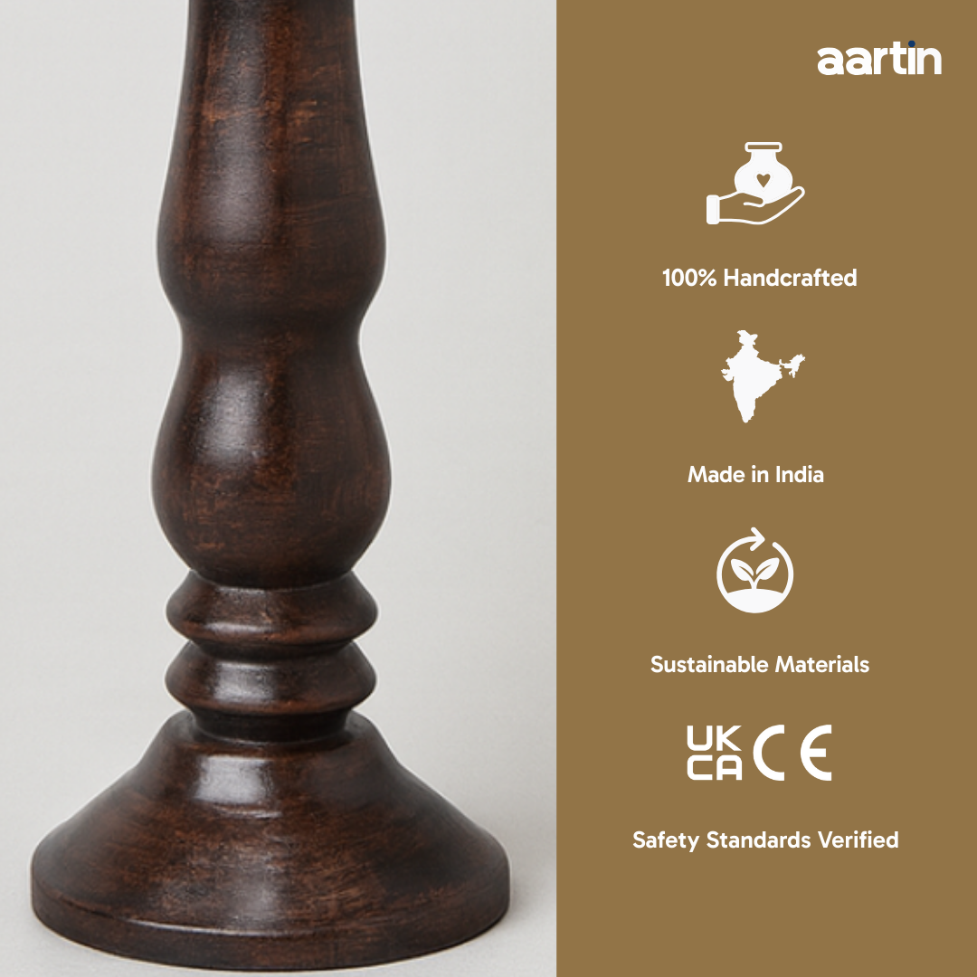 AARTIN ORLA TABLE LAMP IN WOOD WITH DARK BROWN FINISH (BASE ONLY)