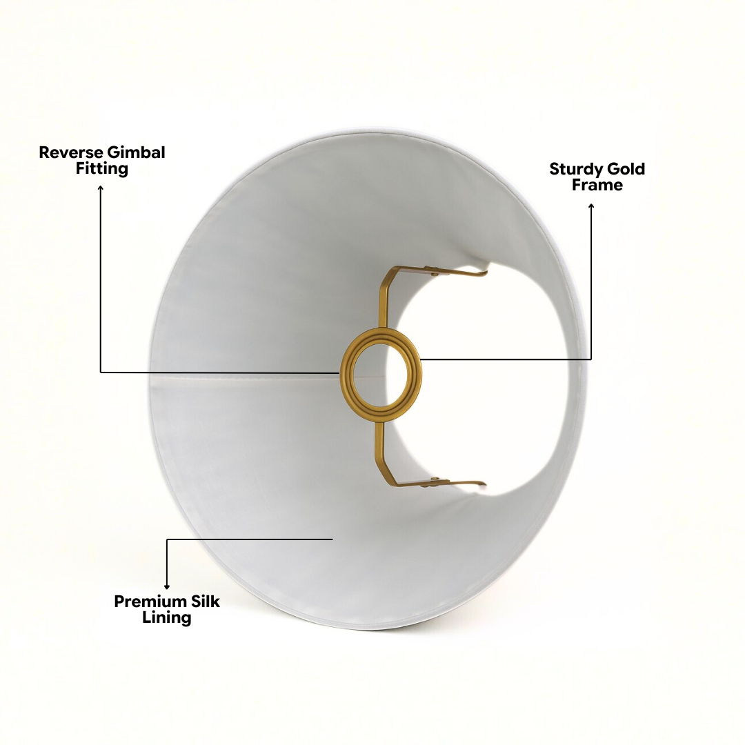 AARTIN Ivory Silk Lampshade - Straight Empire ( Shade Only )