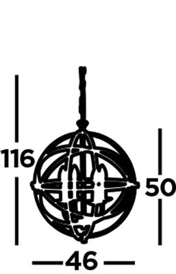 Orbit 4Lt Pendant - Satin Silver Metal - Comet Lighting