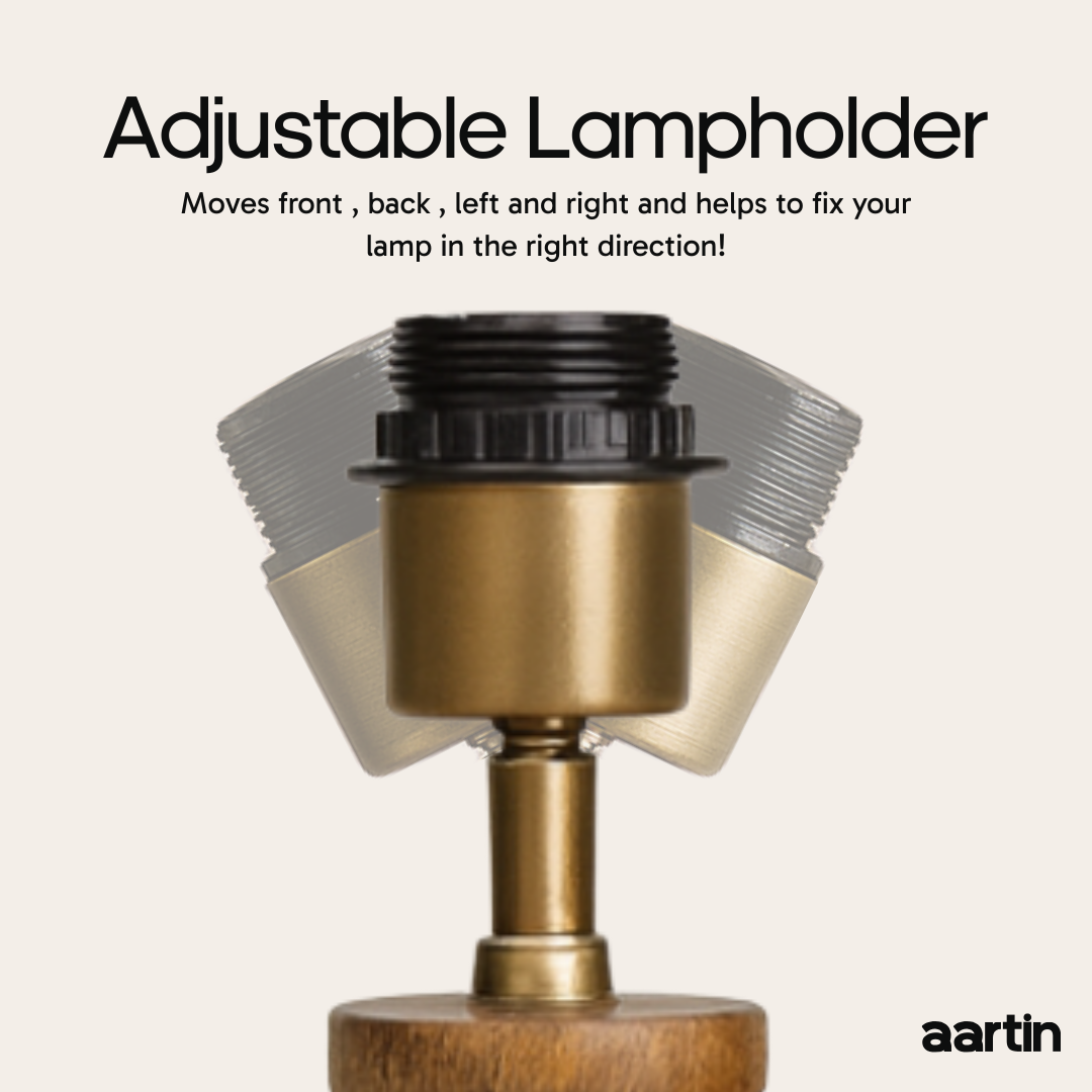 AARTIN ORLA TABLE LAMP IN WOOD WITH DARK BROWN FINISH (BASE ONLY)