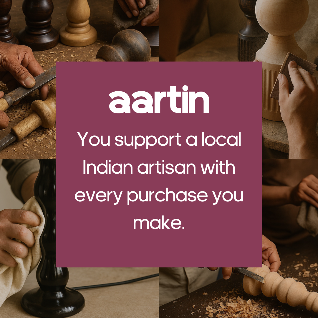 AARTIN RIPPLE FLOOR LAMP IN WOOD WITH EBONY FINISH (BASE ONLY)