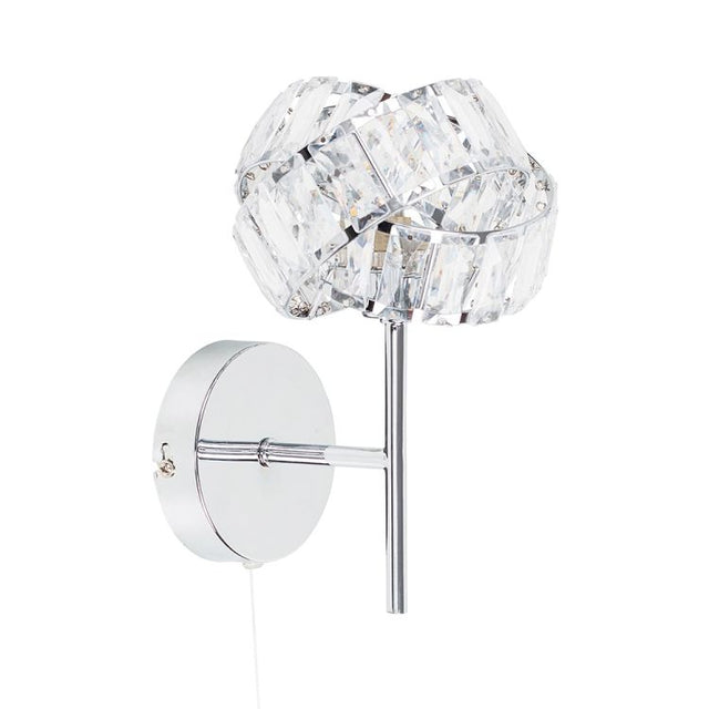 Hudson Single G9 Chrome Wall Light With Pull Switch