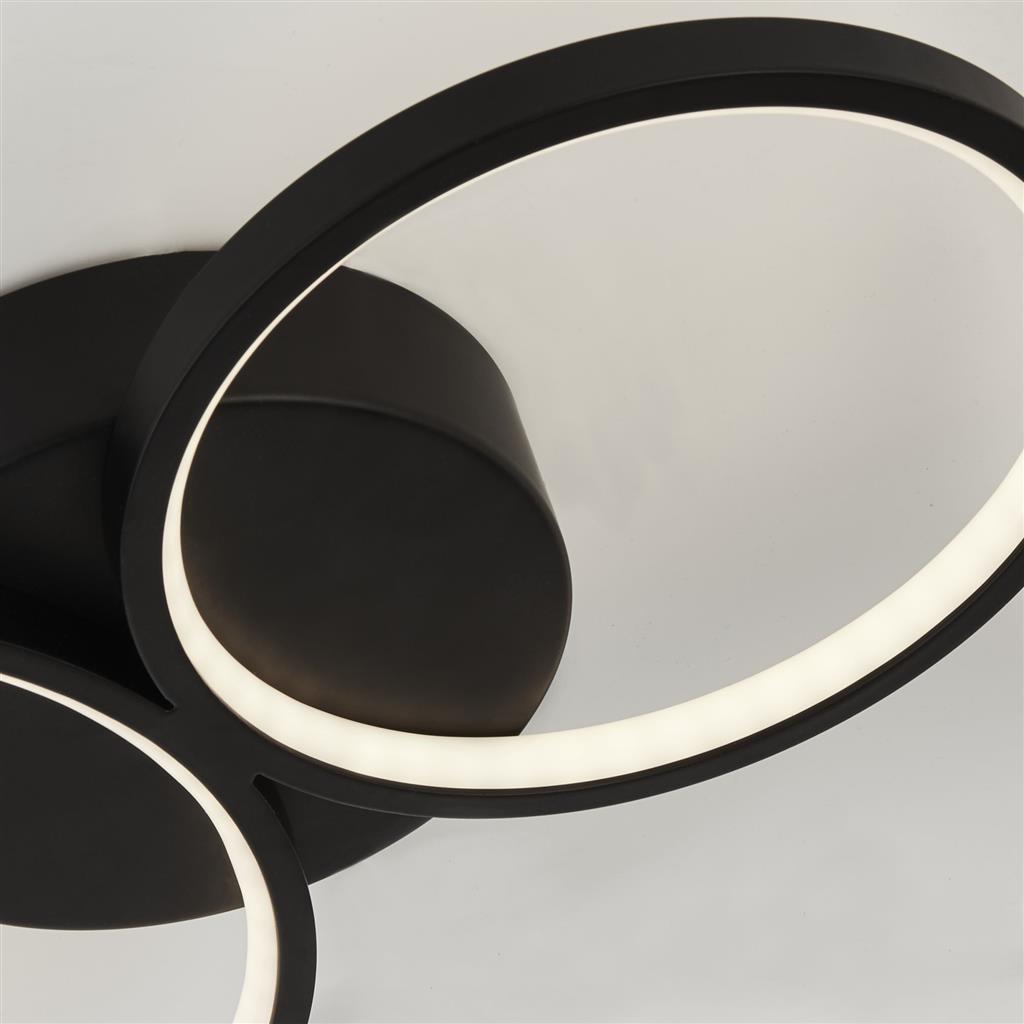 Ermington 4Lt LED Flush Ceiling Light Black - Comet Lighting