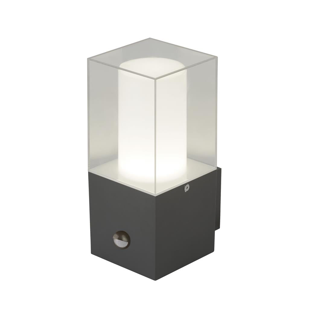 Granada Wall Light - Grey Metal, White & Clear Polycarbonate - Comet Lighting
