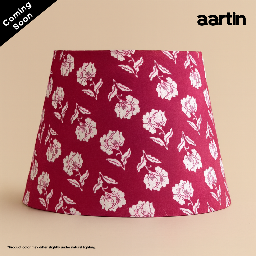 AARTIN 35 CM CHERRY BLOSSOM STRAIGHT EMPIRE ROLLED LAMPSHADE IN COTTON