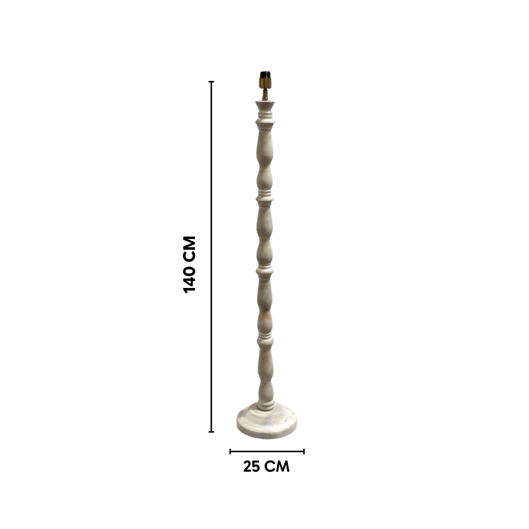 AARTIN Orla Wood Floor Lamp - Whitewash Finish (Base Only)