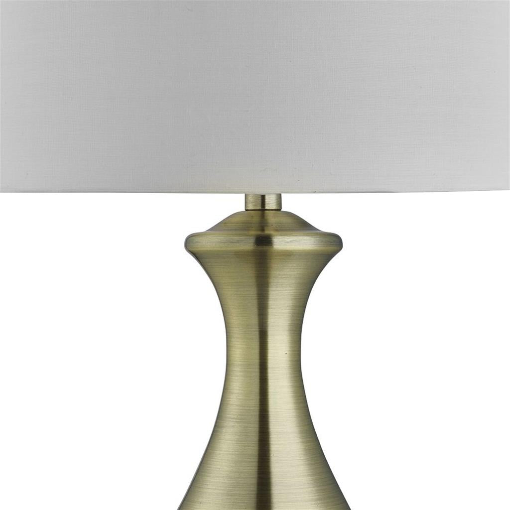 Searchlight Brass Touch Table Lamp Cream Fabric Shade - Comet Lighting