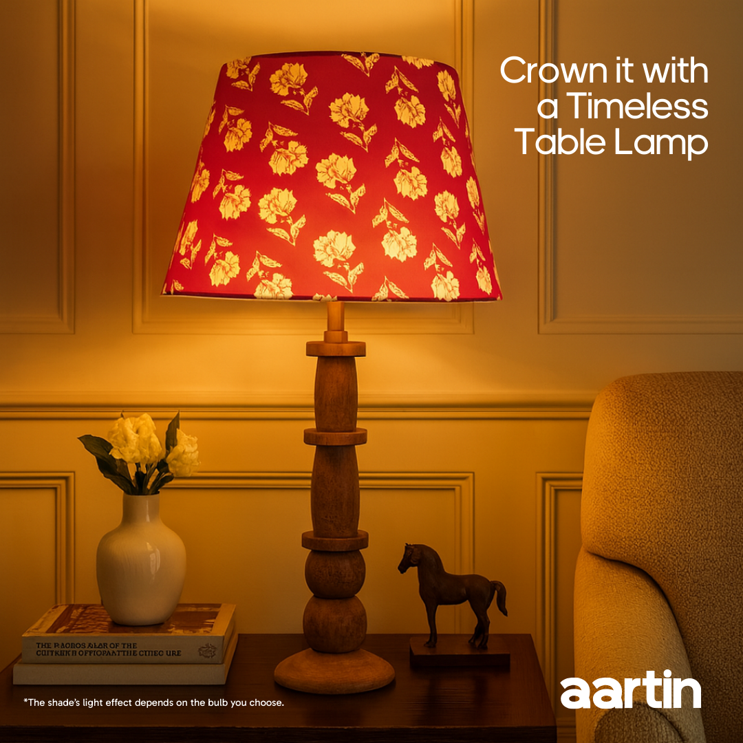 AARTIN 35 CM CHERRY BLOSSOM STRAIGHT EMPIRE ROLLED LAMPSHADE IN COTTON