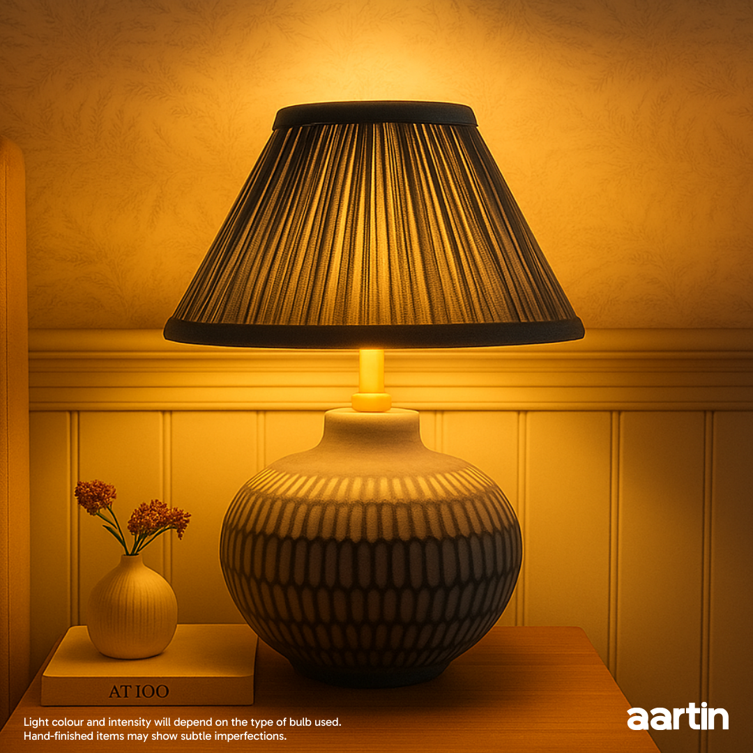 AARTIN YORK TABLE LAMP IN BLUE UNGLAZED CERAMIC (BASE ONLY)