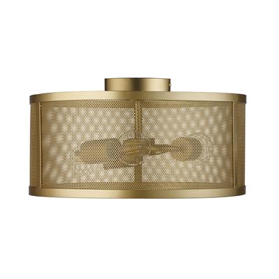 Searchlight Fishnet 3Lt Drum Flush Matt Gold - Comet Lighting