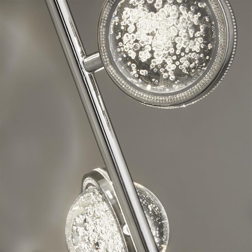 Quartz 3Lt Floor Lamp - Chrome & Bubble Glass - Comet Lighting