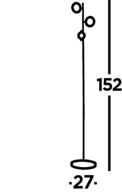 Quartz 3Lt Floor Lamp - Chrome & Bubble Glass - Comet Lighting