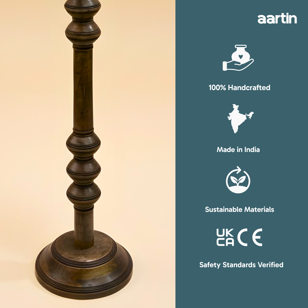 AARTIN JUNO FLOOR LAMP IN WOOD WITH DARK NATURAL WOOD FINISH (BASE ONLY)