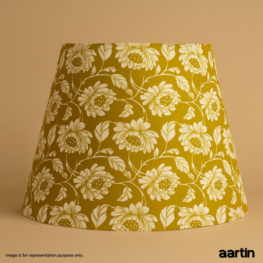 AARTIN 45 CM GOLDEN PETALS STRAIGHT EMPIRE ROLLED LAMPSHADE IN COTTON