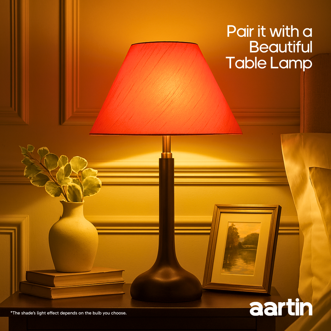 AARTIN EMPIRE ROLLED LAMPSHADE IN ORANGE SILK