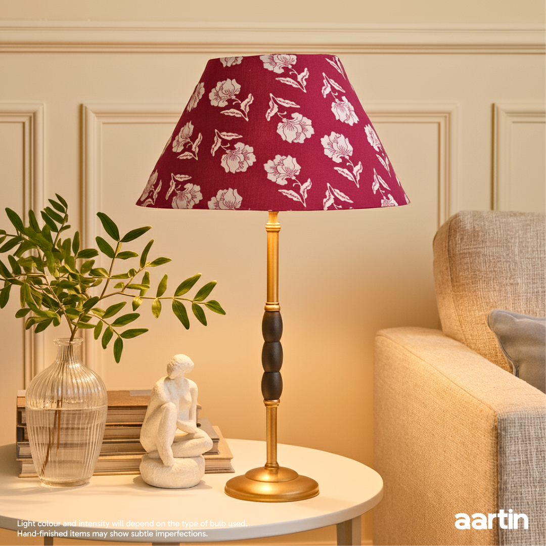 AARTIN OPHELIA TABLE LAMP IN ANTIQUE BRASS & MATTE BLACK (BASE ONLY)