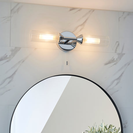 Wensum 2Lt Wall Light Chrome - Comet Lighting