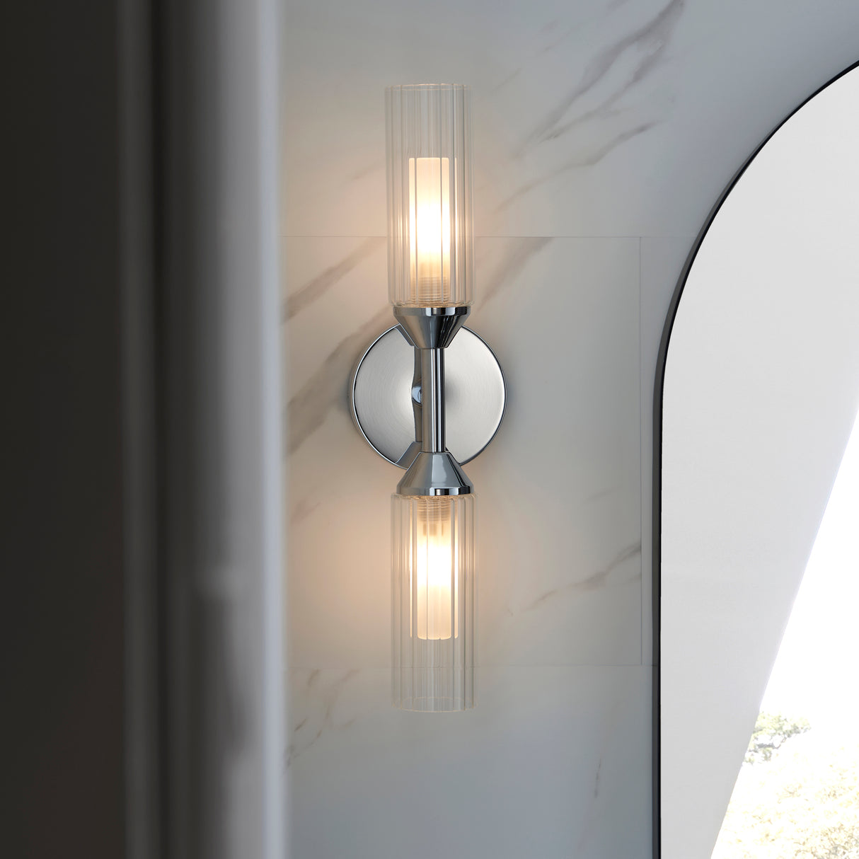 Wensum 2Lt Wall Light Chrome - Comet Lighting