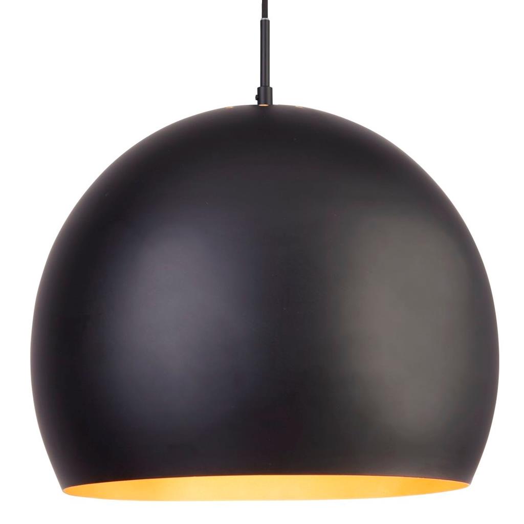 Chicago Pendant - Matt Black Metal & Gold Inner - Comet Lighting