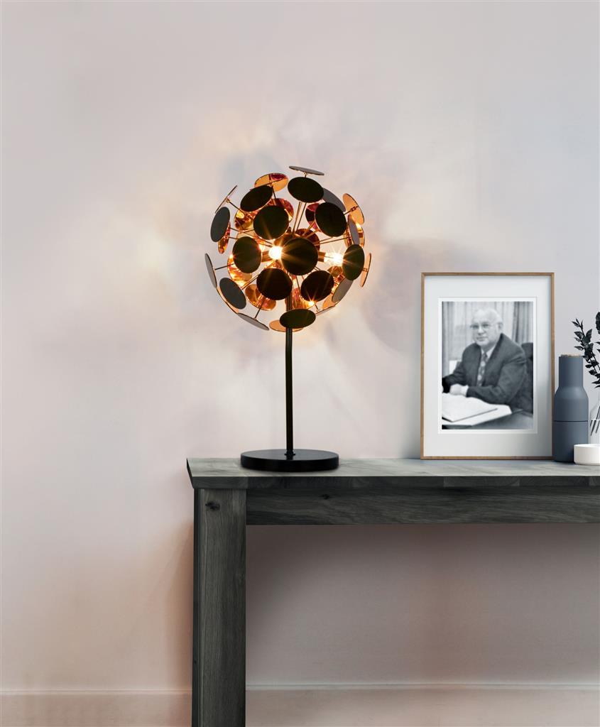 Gappah 3Lt Table Lamp Black/Gold - Comet Lighting