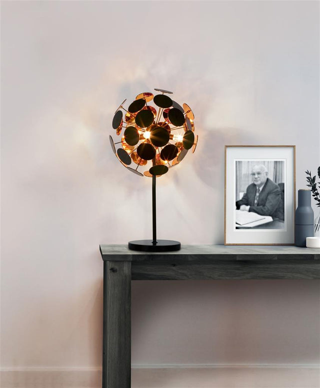 Gappah 3Lt Table Lamp Black/Gold - Comet Lighting