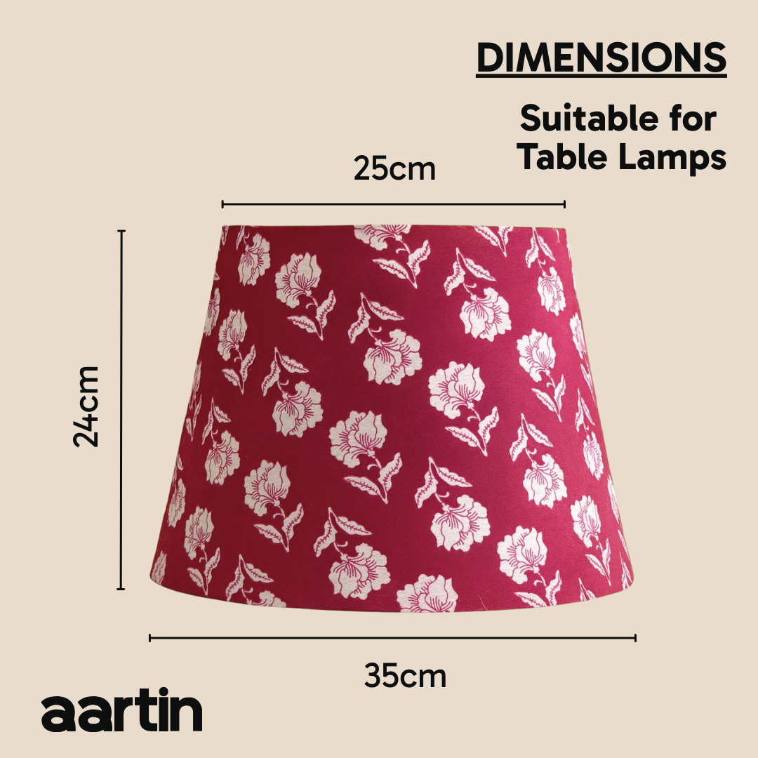 AARTIN 35 CM CHERRY BLOSSOM STRAIGHT EMPIRE ROLLED LAMPSHADE IN COTTON