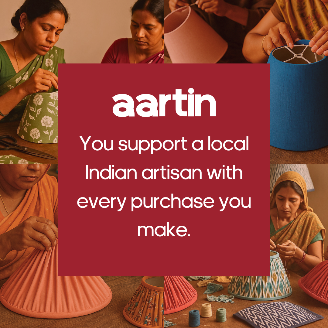 AARTIN 30 CM CRIMSON BLOOMS EMPIRE GATHERED LAMPSHADE IN COTTON