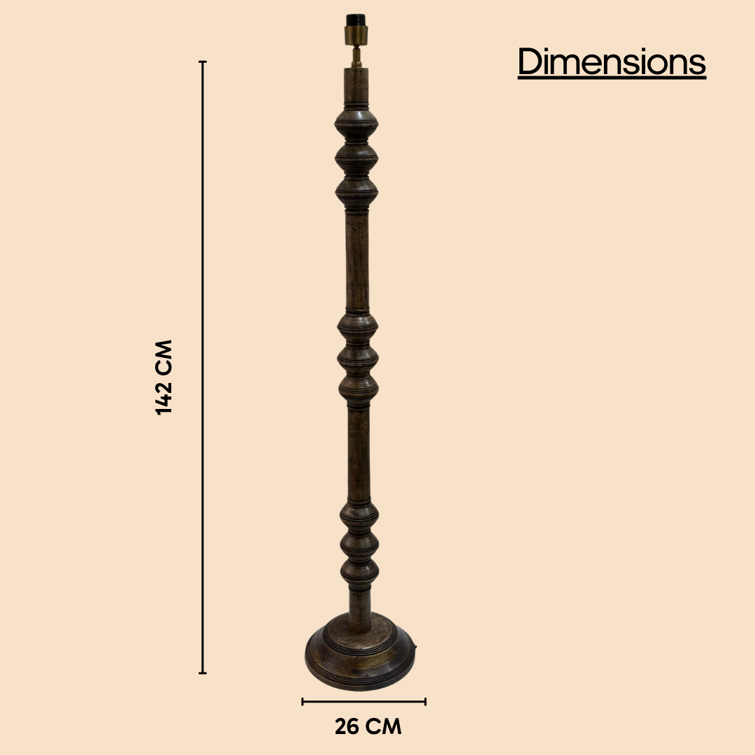 AARTIN JUNO FLOOR LAMP IN WOOD WITH DARK NATURAL WOOD FINISH (BASE ONLY)