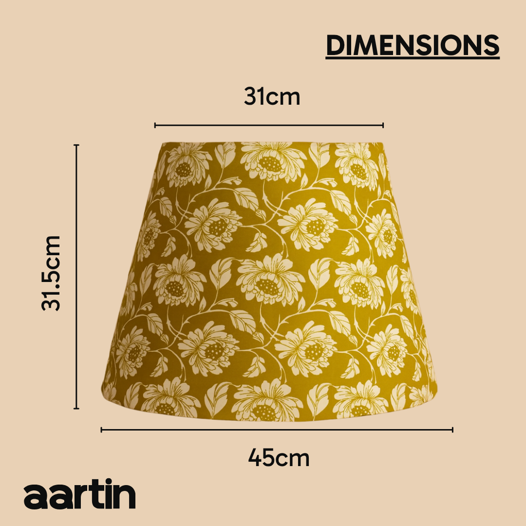 AARTIN 45 CM GOLDEN PETALS STRAIGHT EMPIRE ROLLED LAMPSHADE IN COTTON
