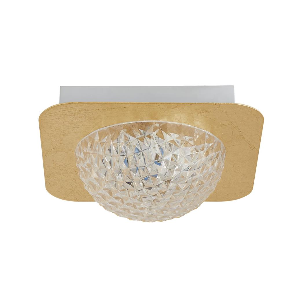 Pomeroy 1Lt Square LED Ceiling Light - Gold Leaf - Comet Lighting