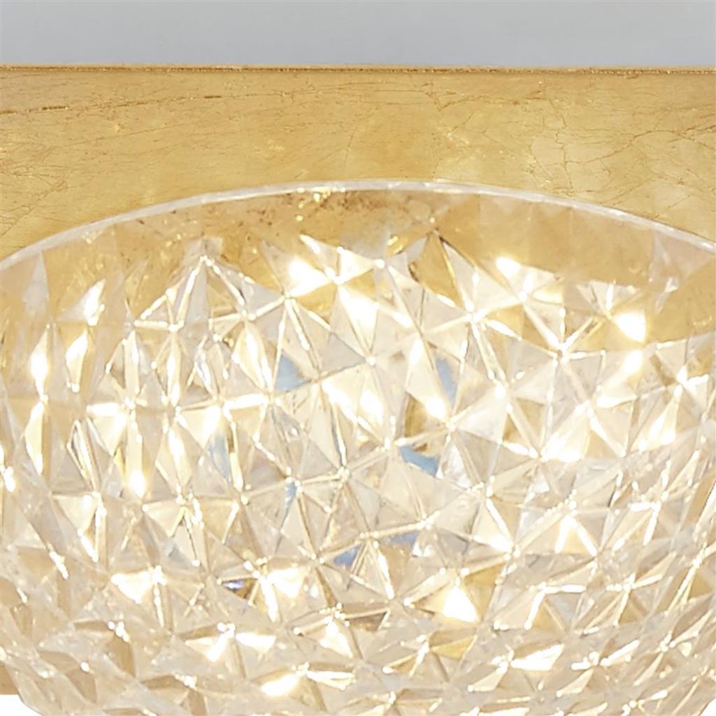 Pomeroy 1Lt Square LED Ceiling Light - Gold Leaf - Comet Lighting