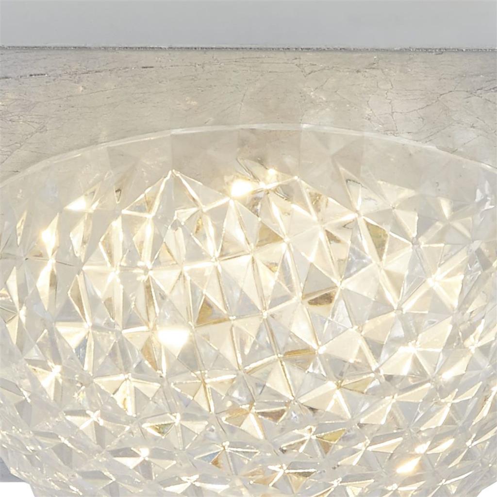 Pomeroy 1Lt Square LED Ceiling Light - Silver Leaf - Comet Lighting