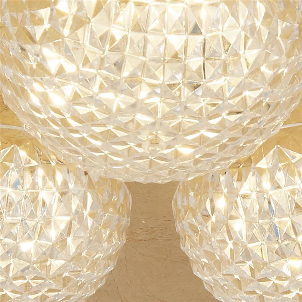 Pomeroy 3Lt Round LED Ceiling Light - Gold Leaf - Comet Lighting