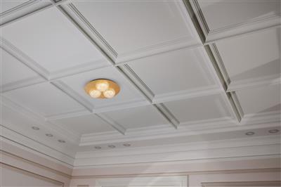 Pomeroy 3Lt Round LED Ceiling Light - Gold Leaf - Comet Lighting