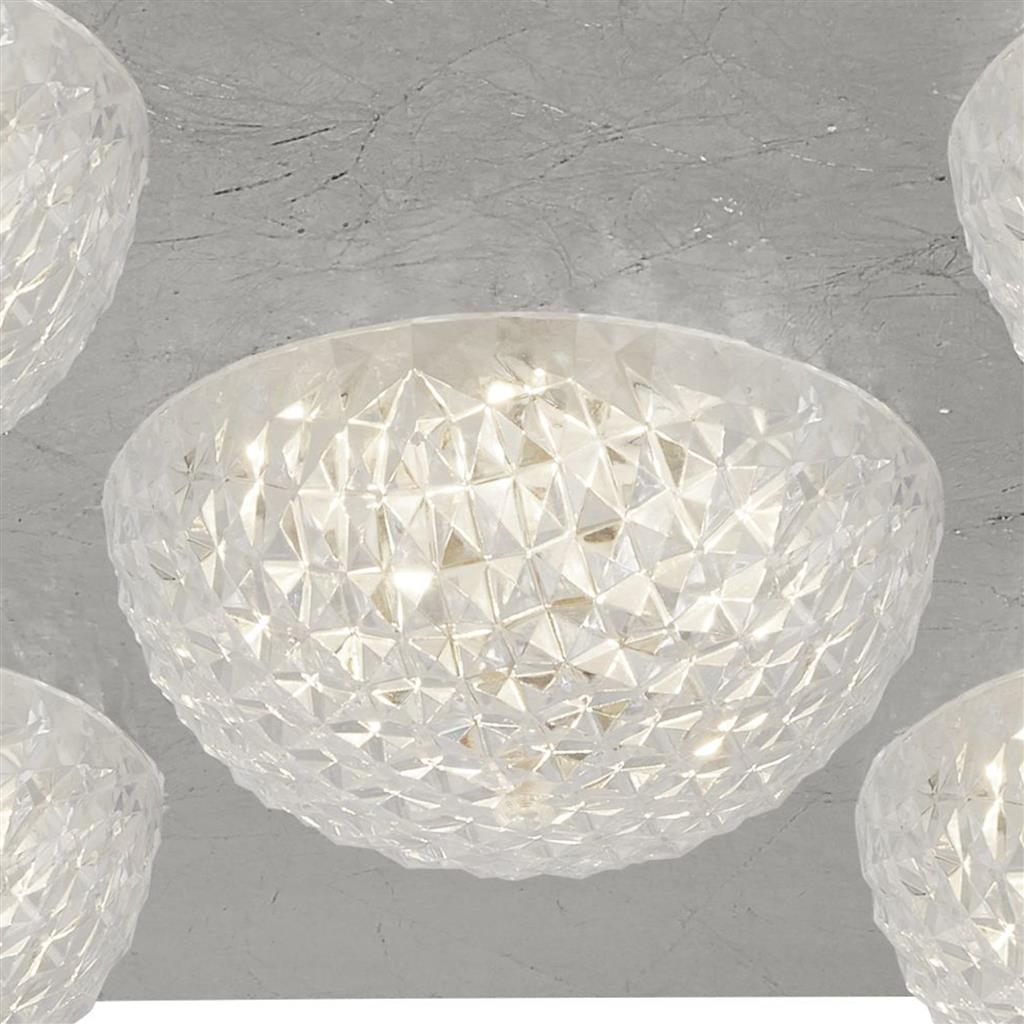 Pomeroy 5Lt Square LED Ceiling Light - Silver Leaf - Comet Lighting