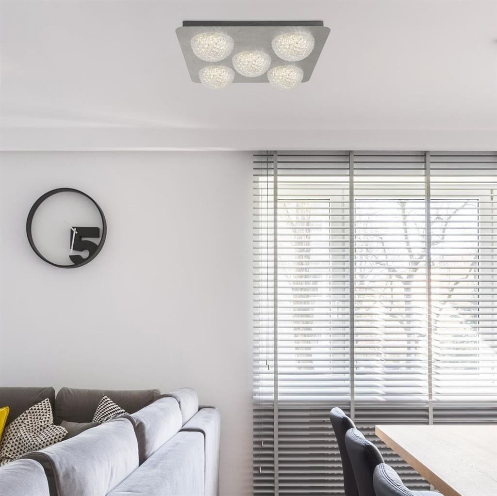 Pomeroy 5Lt Square LED Ceiling Light - Silver Leaf - Comet Lighting