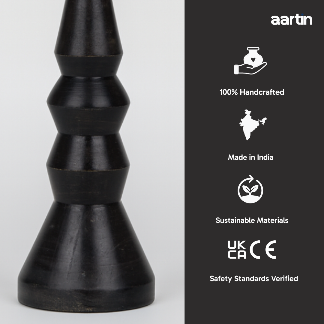 AARTIN FENIX TABLE LAMP IN WOOD WITH EBONY FINISH (BASE ONLY)