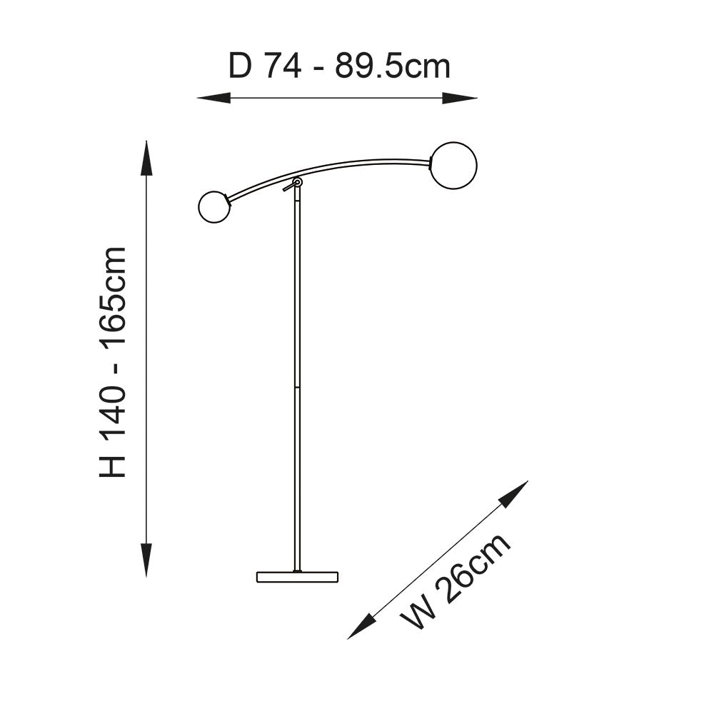 Culm 2Lt Floor Lamp Textured Matt Black & Gloss Opal Glass - Comet Lighting