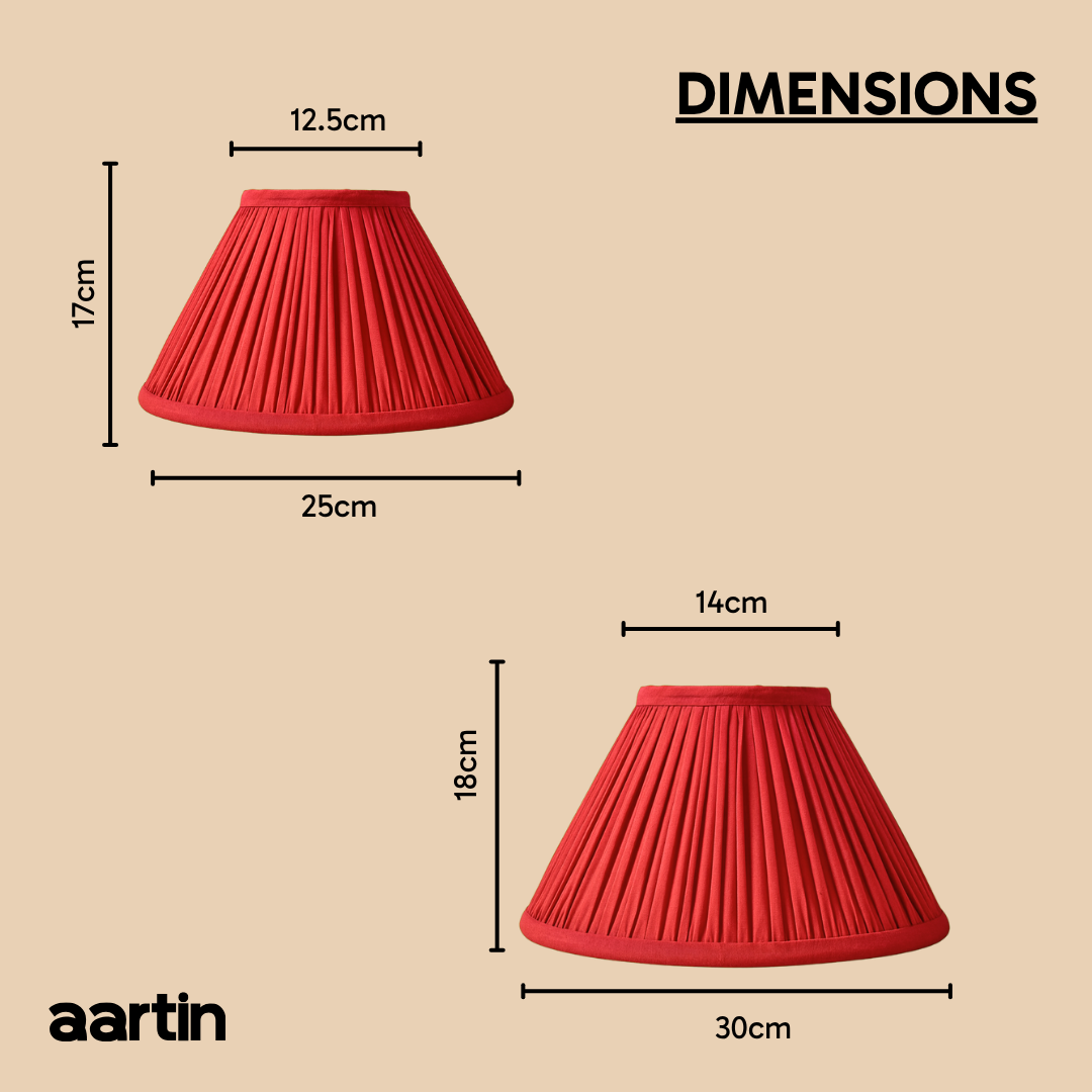 AARTIN EMPIRE GATHERED LAMPSHADE IN RED SILK