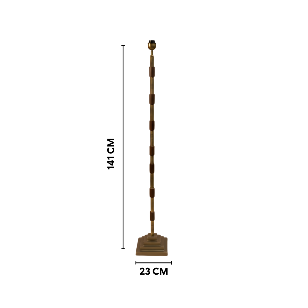 AARTIN Clover Floor Lamp - Antique Brass & Wood (Base Only)