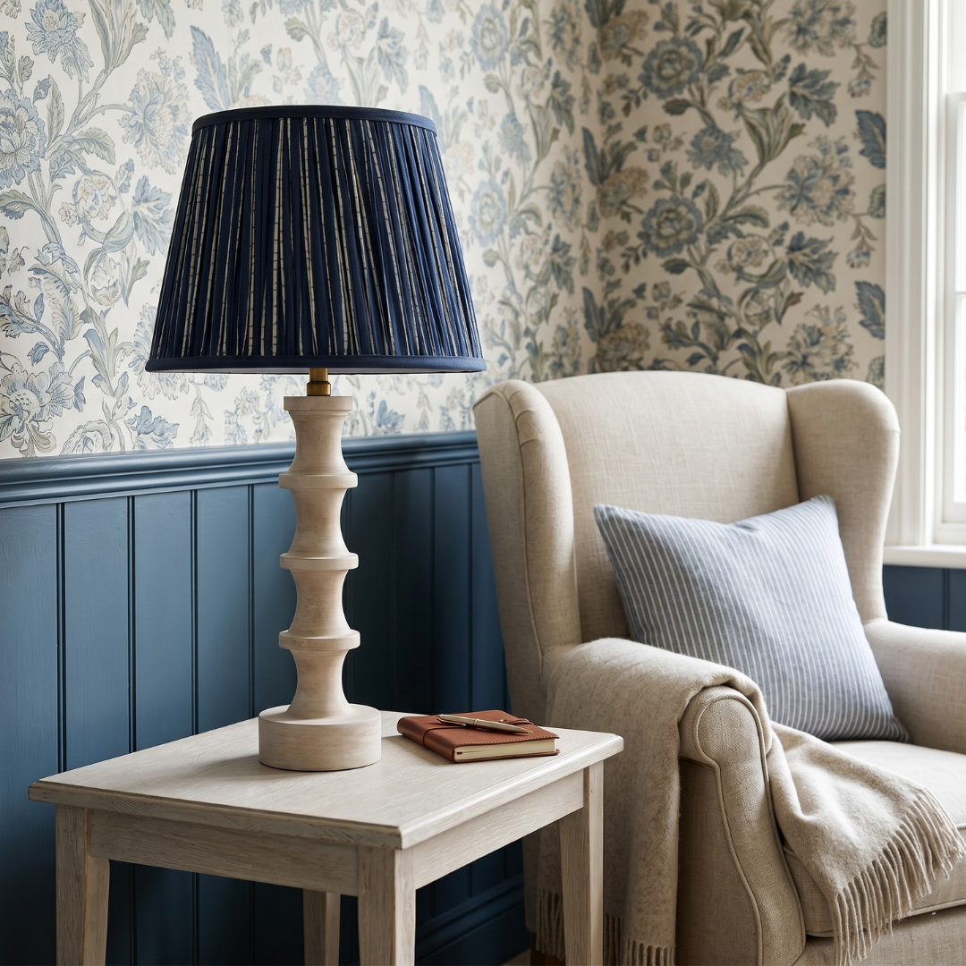 Blue and White Lampshade