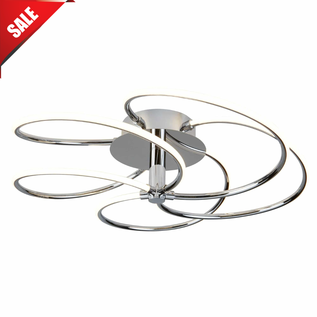 Bardot 5Lt Flush - Chrome Metal & Opal Acrylic