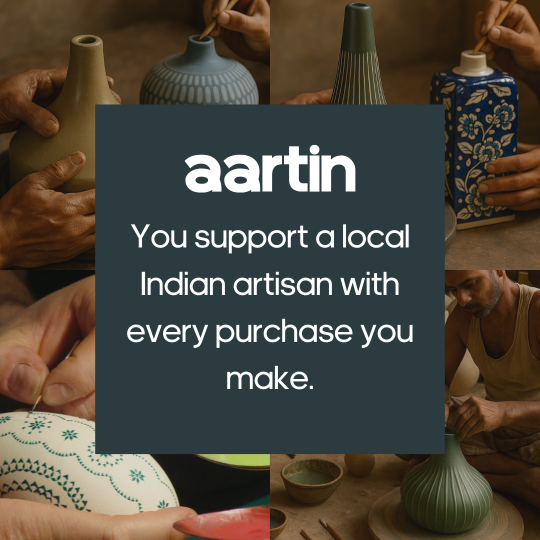 AARTIN YORK TABLE LAMP IN BLUE UNGLAZED CERAMIC (BASE ONLY)